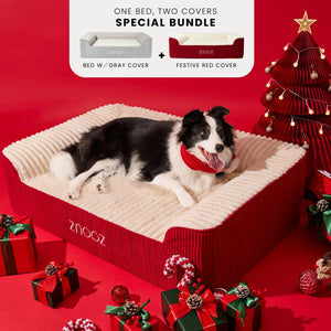 ZNOOZ Orthopedic Dog Bed - Festive Bundle