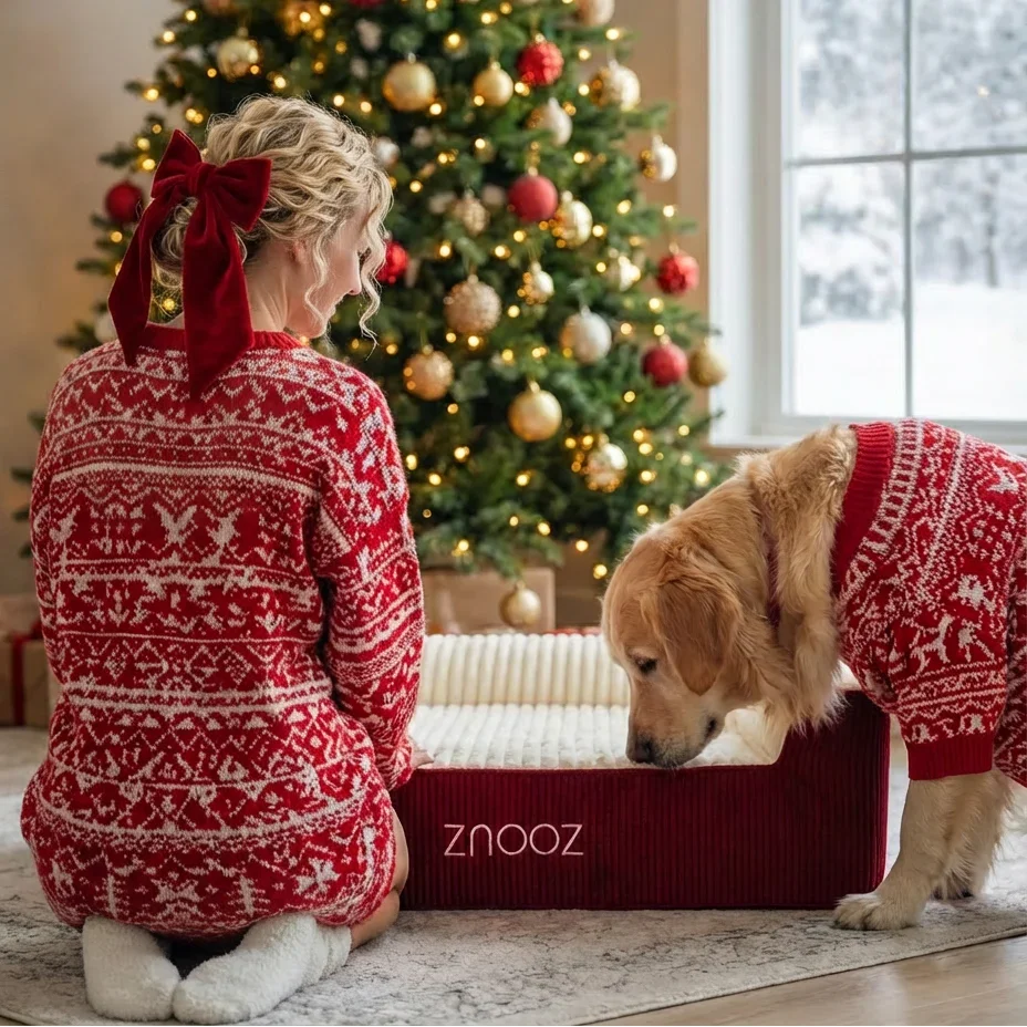 ZNOOZ Orthopedic Dog Bed - Festive Bundle