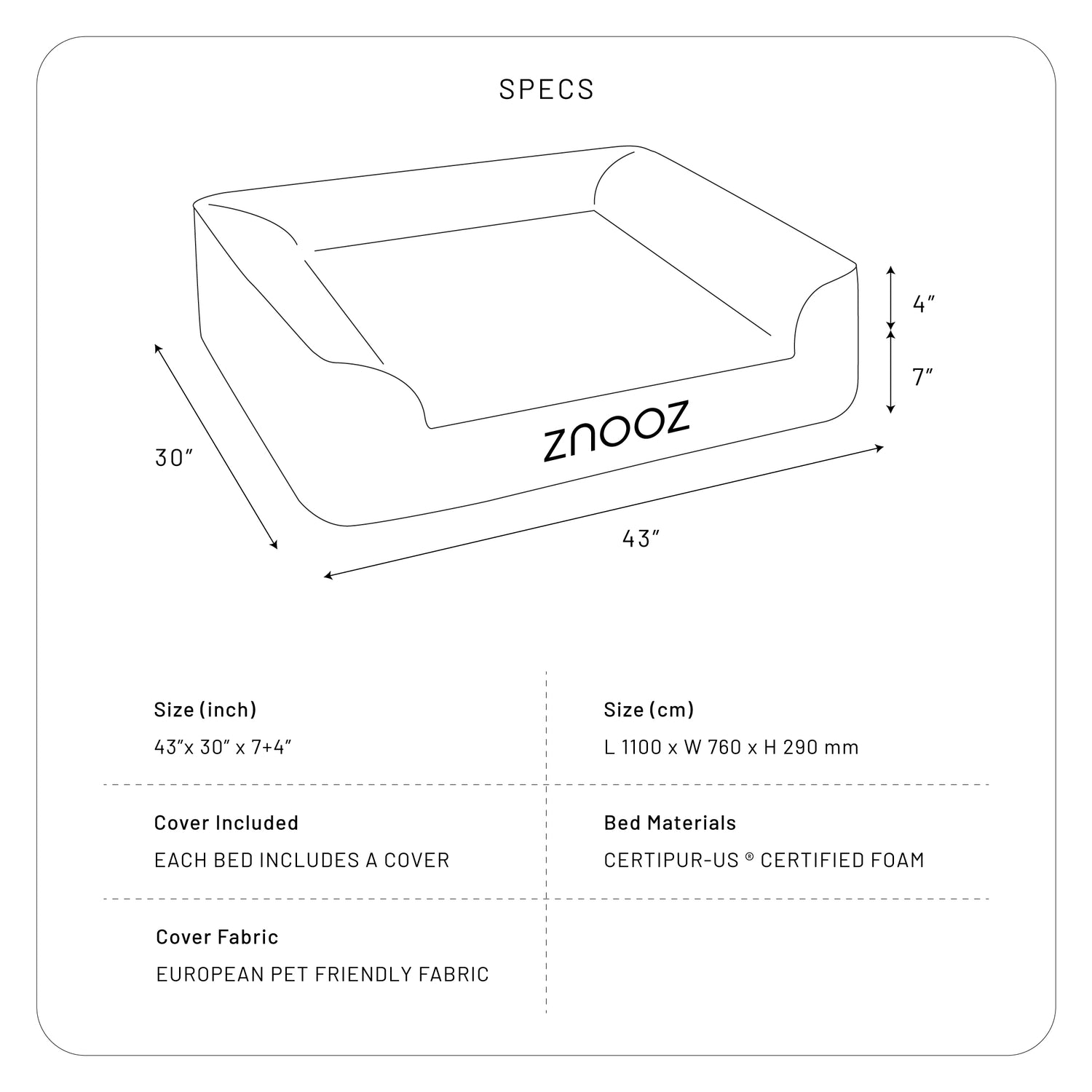 ZNOOZ Orthopedic Dog Bed